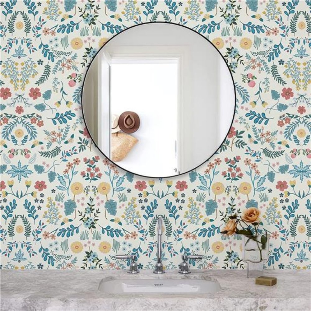 17.3"x118" Floral Peel & Stick Wallpaper Wildwood Wall Paper Removable Wallpaper